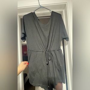 Romper with leopard back strap